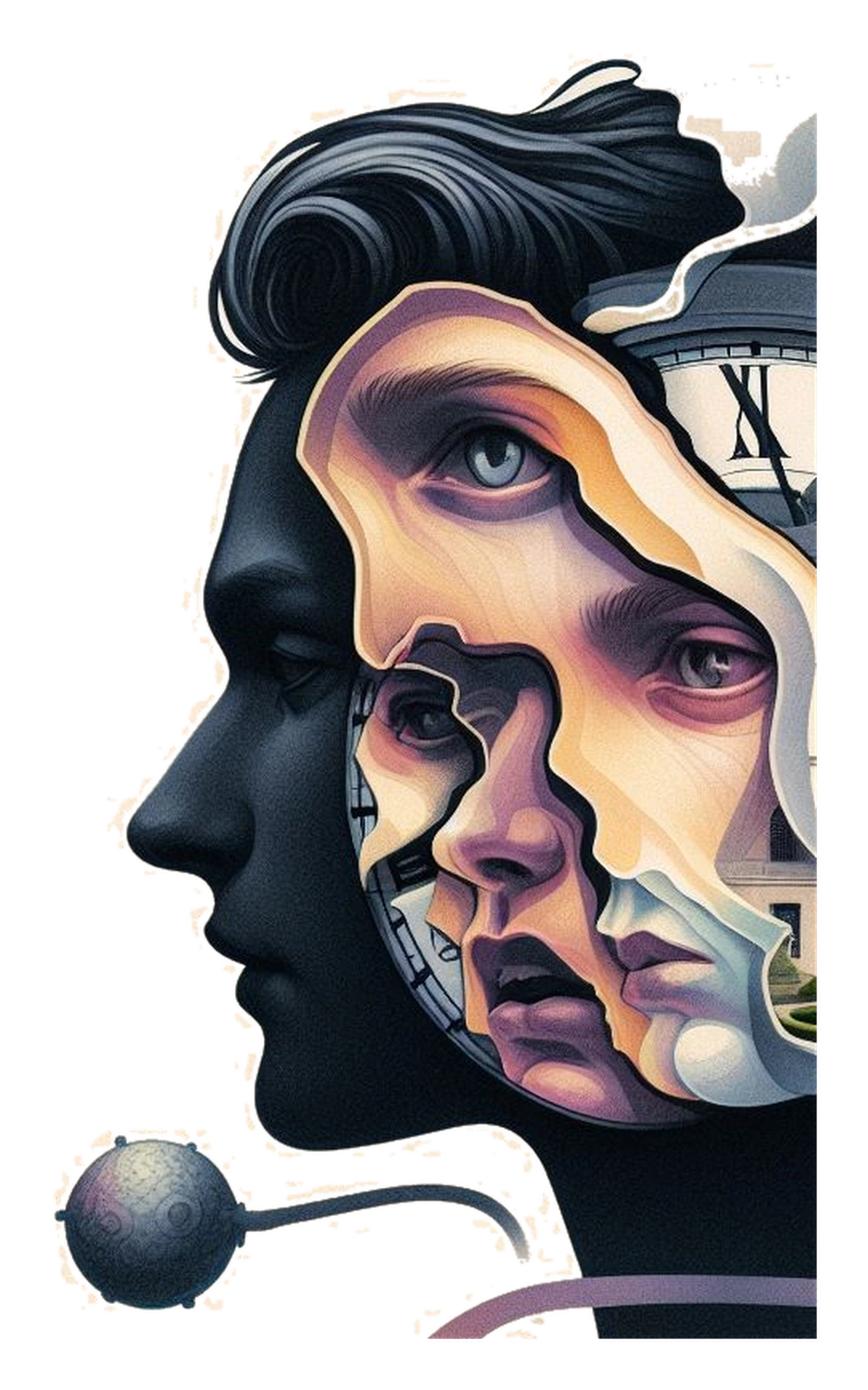 The dark profile and illuminated eye from the many-faced emblem, used as the official visual author mark for SIVE.BIO.