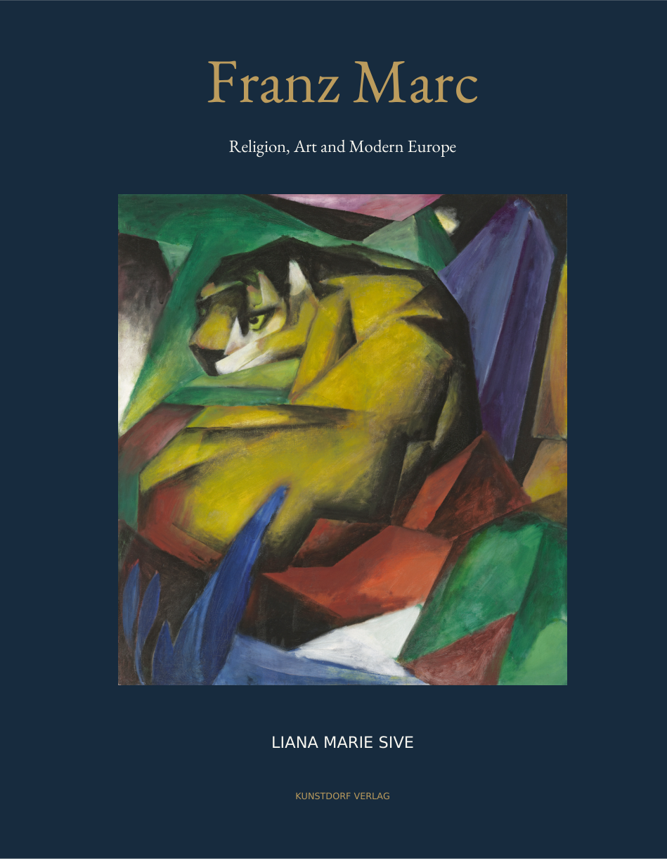 Franz Marc book jacket, featuring Marc’s painting Tiger against a deep blue background.