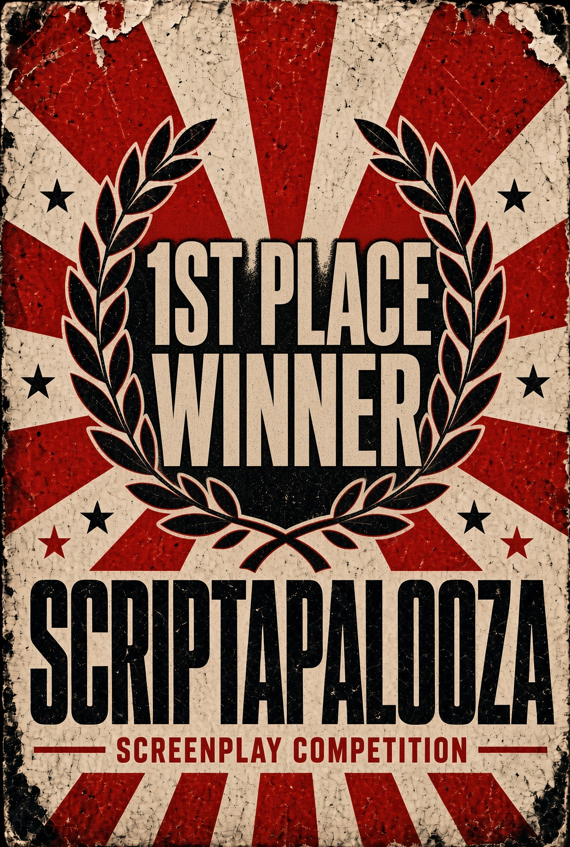 Official Scriptapalooza graphic reading ‘1st Place Winner — Scriptapalooza Screenplay Competition.’